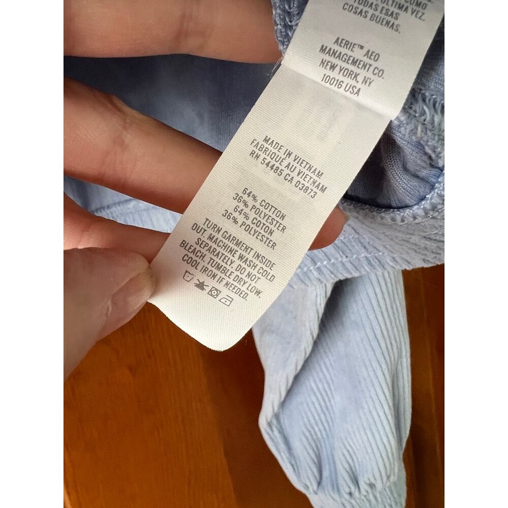 Aerie Women's Groove On Velour Corduroy Cropped Zip-Up Jacket Light Blue Size XL - Picture 8 of 11